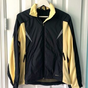 Nike 90s Vintage Women’s Windbreaker Zip Jacket 8-10 Medium Mesh Black Yellow